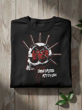 Slayer Undisputed Attitude Graphic Tee Black Skull Punk Band Shirt